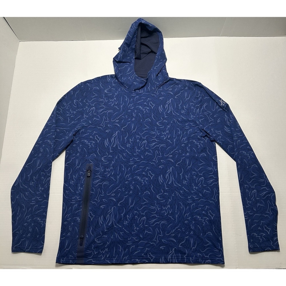 Greyson Den Of Thieves Cokato Hoodie Blue Casual Golf UPF Sun Size XL EUC